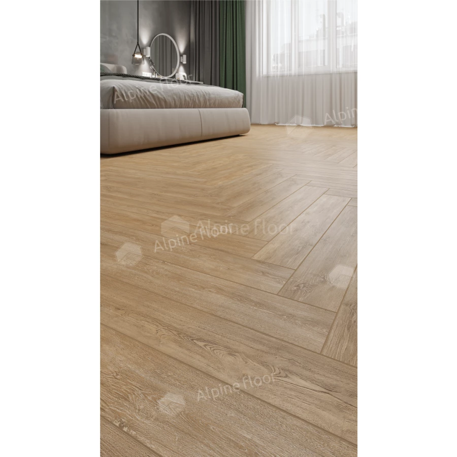 Ламинат Alpine Floor Herringbone Дуб Фландрия LF102-3 33 класс 8 мм 2.2034 кв.м 60.6х10.1 см