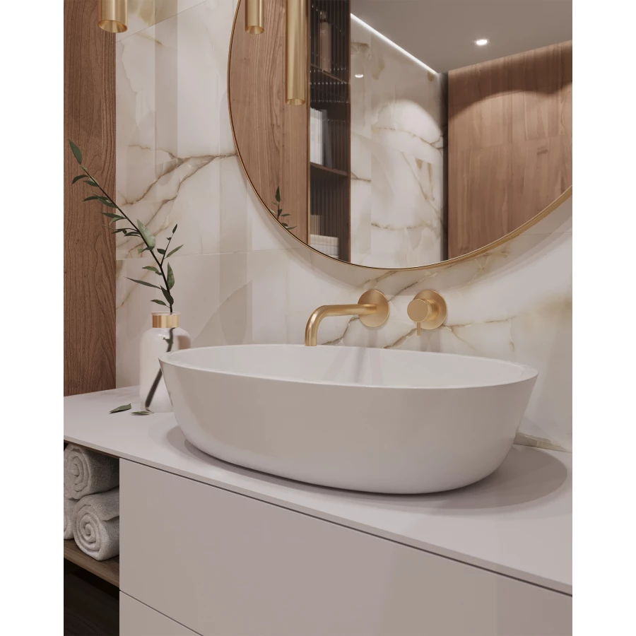 Керамогранит Arcadia Ceramica Primo Onyx Full Polished глянцевый кремовый FP1003-A 120х60 см