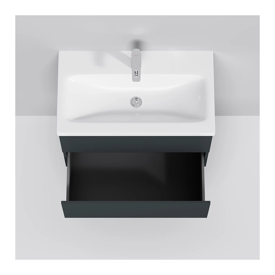 База под раковину Am Pm Gem подвесная 2 ящик а графит матовый M90FHX07522GM 75 см