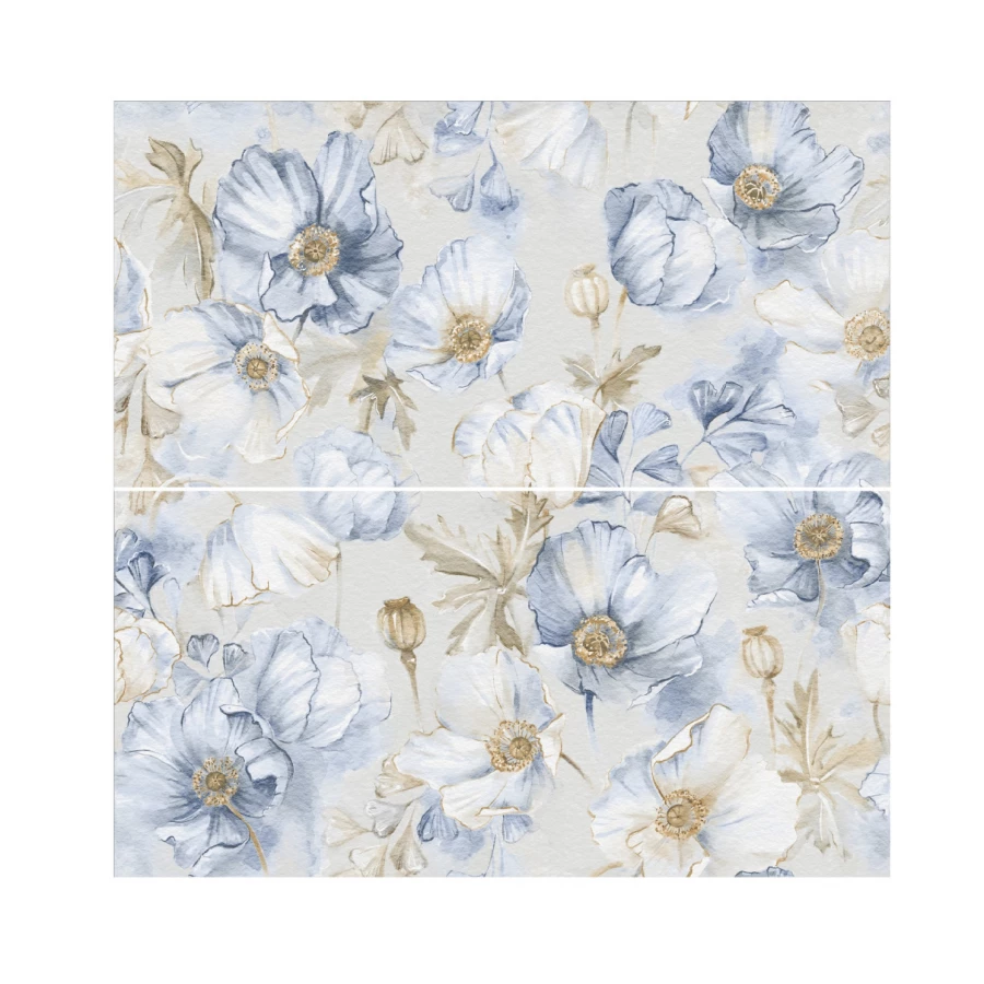 Керамогранит Staro Decors Elite Bluebell Decor A+B матовый голубой 120х60 см