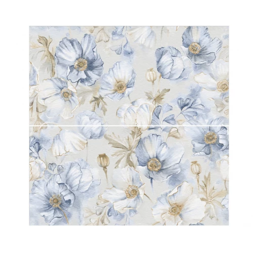 Керамогранит Staro Decors Elite Bluebell Decor A+B матовый голубой 120х60 см