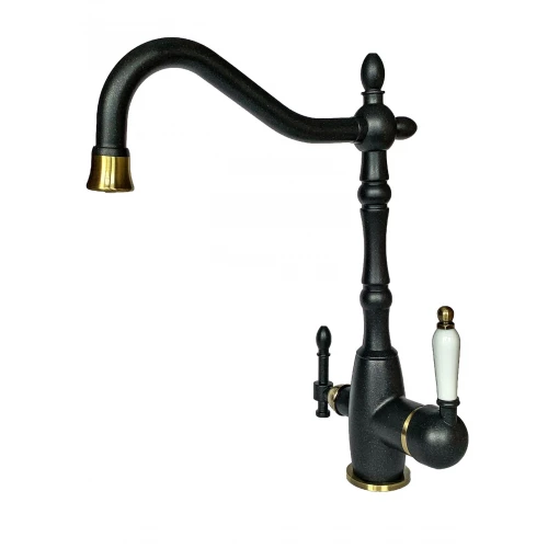 Смеситель с подключением фильтра (2в1) Milacio Castellon Ceramic MC.515.ABR антрацит/бронза