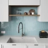 Плитка настенная Smile Tile Пикет Аква / Picket Aqua глянцевая голубая 44199319 30х7,5 см