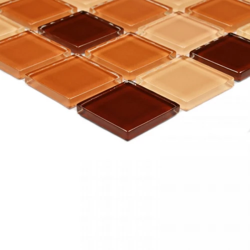 Мозаика Bonaparte Стеклянная мозаика Coffee mix 25х25 глянцевая коричневая 30х30 см