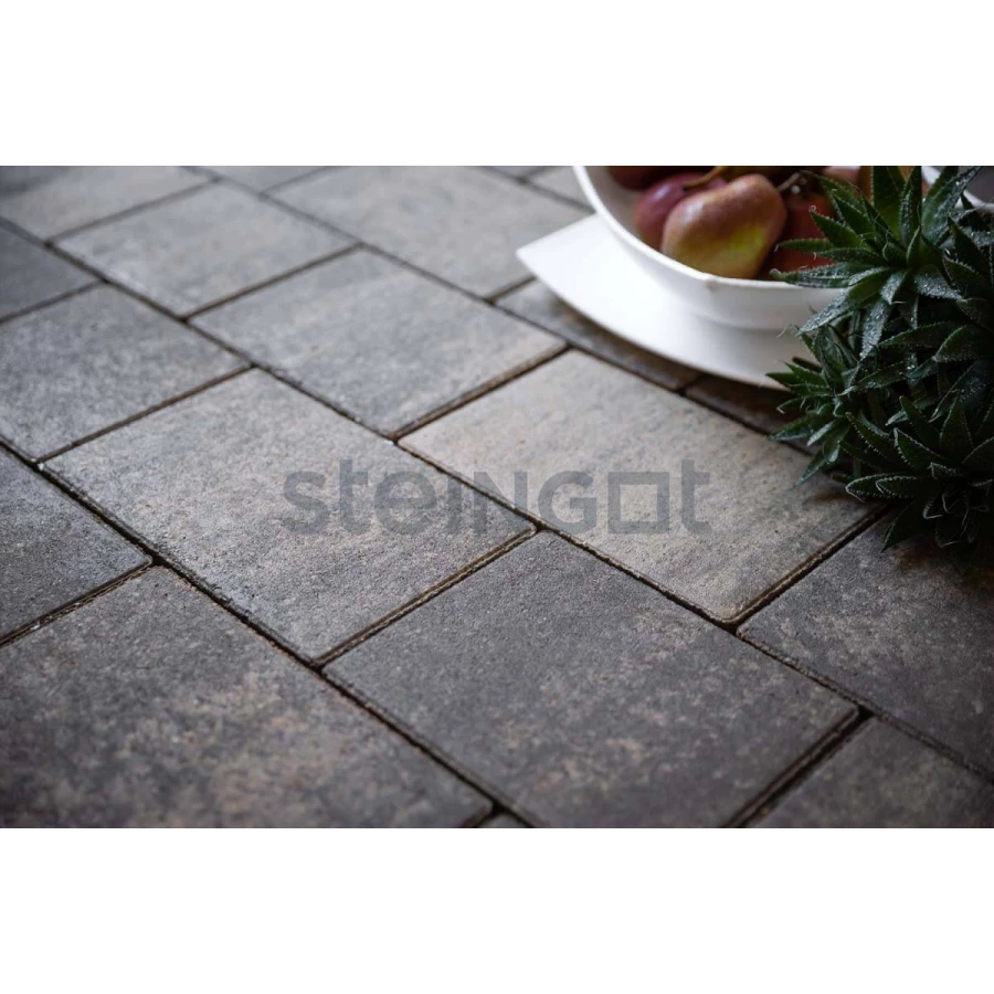 Тротуарная плитка Steingot Новый город Штайн Блэк Серая 24802 40 мм
