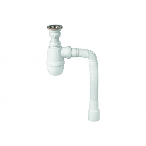 Сифон Wirquin 1 ¼ х 40 с гофротрубой 40x40/50 L800мм выпуск пластик для раковины 30717349