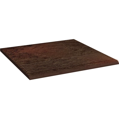 Ступень Ceramika Paradyz Semir Brown stopnica prosta B1a матовая коричневая 30x30 см