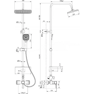 Душевая система Lemark Evitta с регулируемой высотой штанги LM0560C