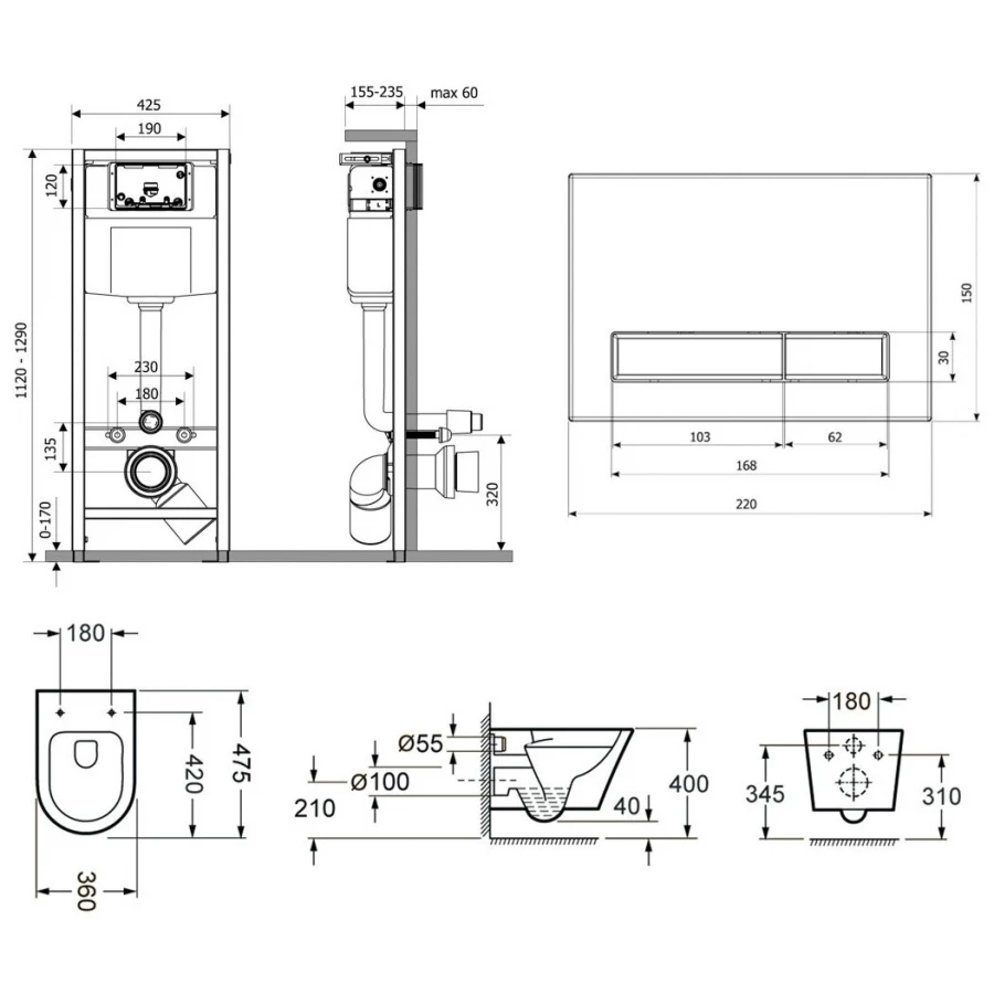 Унитаз Lavinia Boho Relfix Biore Compacto Rimless 75110616 (комплект 10 в 1)