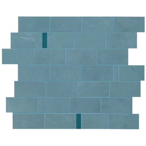 Плитка керамическая Atlas Concorde Буст Про Поwдер Блуе Минибриcк Про Оcеан / Boost Pro Powder Blue Minibrick Pro Ocean матовая синяя 9BMU 33,3х29,7 см