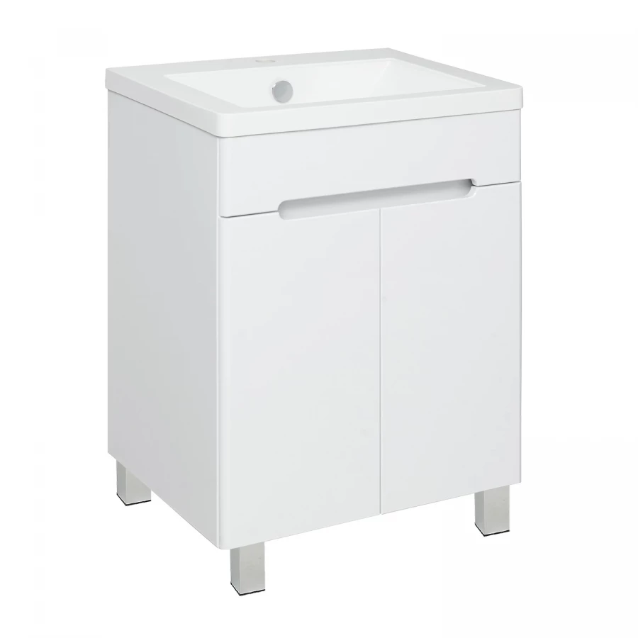 Тумба под раковину Runo Парма 60 напольная 2 двери под умывальник Omega 60 00-00001038