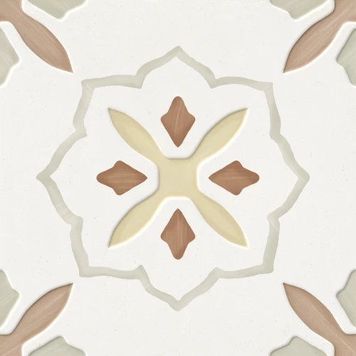 Керамогранит Harmony Peronda Llevant Clay Cross LT матовый бело-коричневый 3386040461 22,3х22,3 см