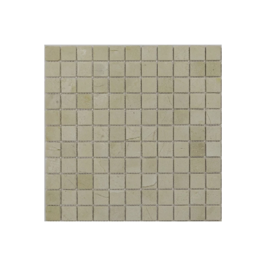 Мозаика Caramelle Pietrine 7 mm Crema Marfil POL 48x48 глянцевая бежевая 30,5х30,5 см