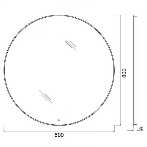Зеркало Azario Alone Cerchio влагостойкое с подсветкой сенсорный выключатель с функцией диммера CS00079362 80х80 см