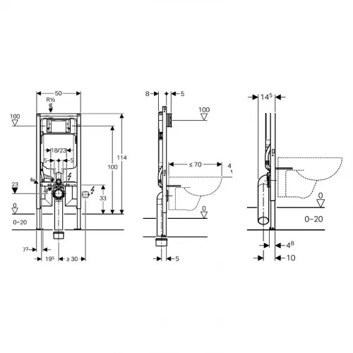 Инсталляция для унитаза Geberit Sigma 8 Duofix 111.796.00.1