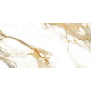 Керамогранит ALMA Ceramica Calacatta Oro лаппатированный белый 7,5 мм GFA114CLR04L 114х57 см