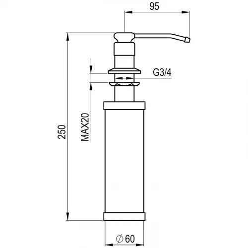 Дозатор для кухонной мойки Granula 01 D хром