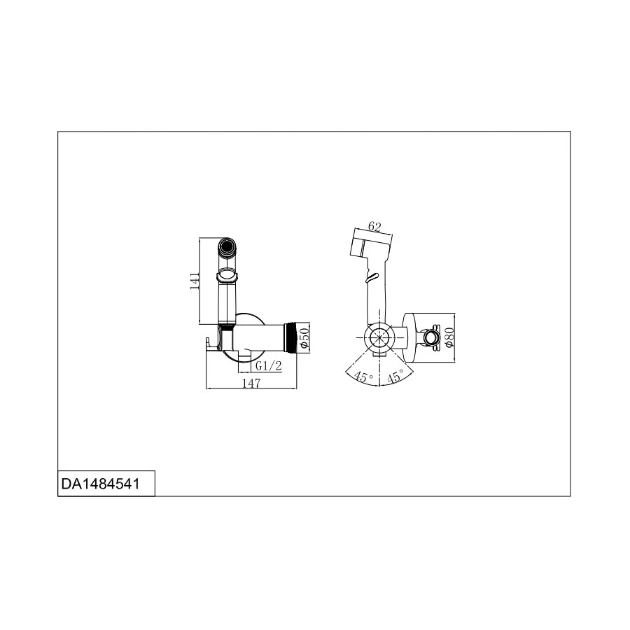 Смеситель с гигиеническим душем D&K Bayern.Alfeld DA1484541 хром