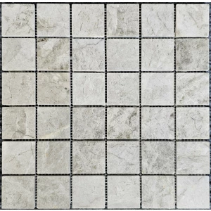 Мозаика Pixel mosaic Мрамор Tundra Grey чип 48х48 мм сетка Полированная PIX 332 30,5х30,5 см