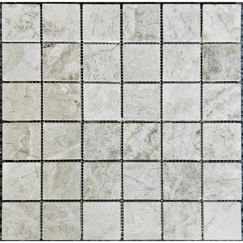Мозаика Pixel mosaic Мрамор Tundra Grey чип 48х48 мм сетка Полированная PIX 332 30,5х30,5 см