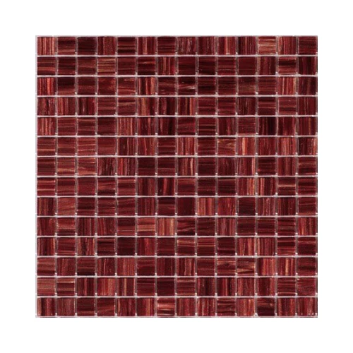 Стеклянная мозаика Rose Mosaic Gold Star сетка 2x2 глянцевая бордовая GA45rose 32,7х32,7 см