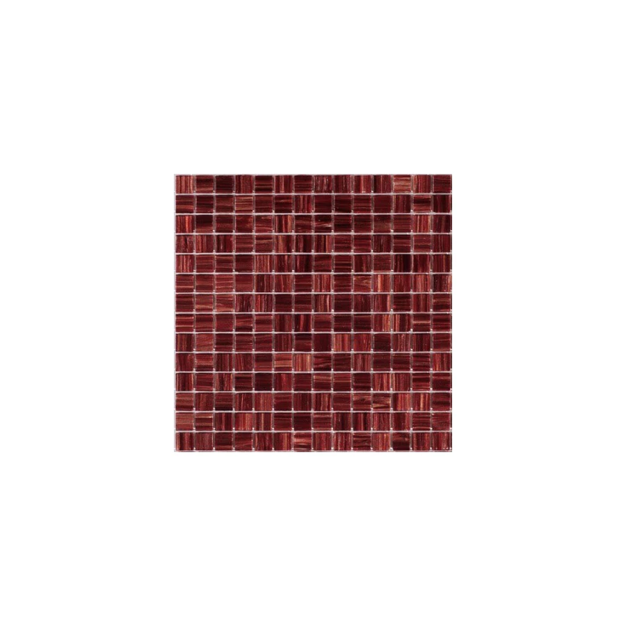 Стеклянная мозаика Rose Mosaic Gold Star сетка 2x2 глянцевая бордовая GA45rose 32,7х32,7 см