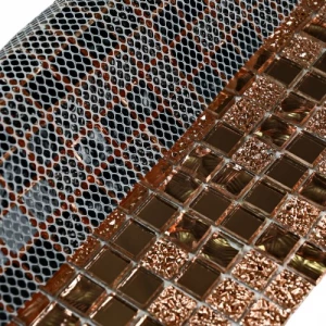 Мозаика Bonaparte Стеклянная мозаика Mirror Bronze 15х15 зеркальная глянцевая бронзовая 30х30 см