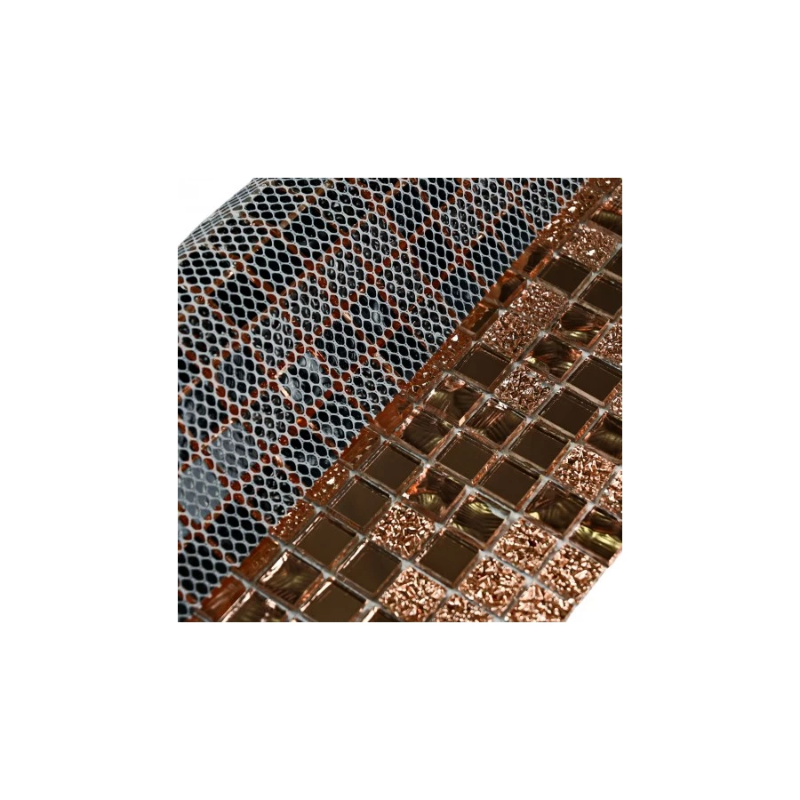 Мозаика Bonaparte Стеклянная мозаика Mirror Bronze 15х15 зеркальная глянцевая бронзовая 30х30 см