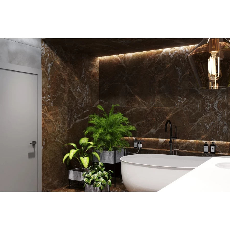 Керамогранит Грани Таганая Gresse Stone Simbel-espera коричневый с золотыми прожилками GRS05-25 120x60 см