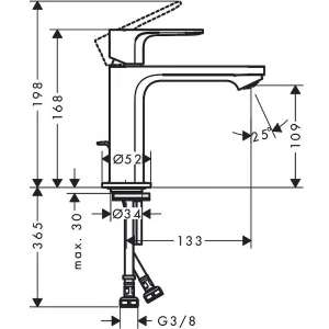 Смеситель для раковины Hansgrohe Rebris S 110 72517000