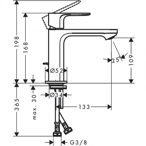 Смеситель для раковины Hansgrohe Rebris S 110 72517000