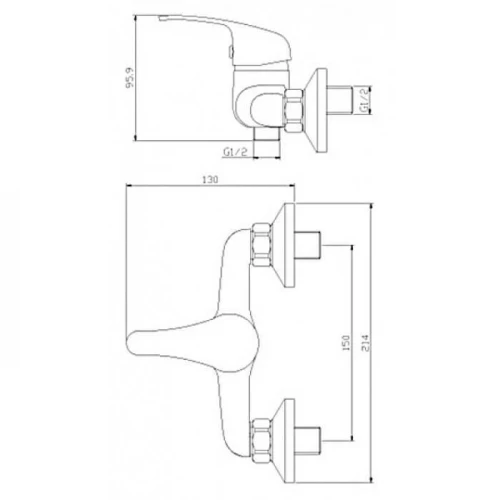 Смеситель для душа Rossinka Y Y35-41 хром