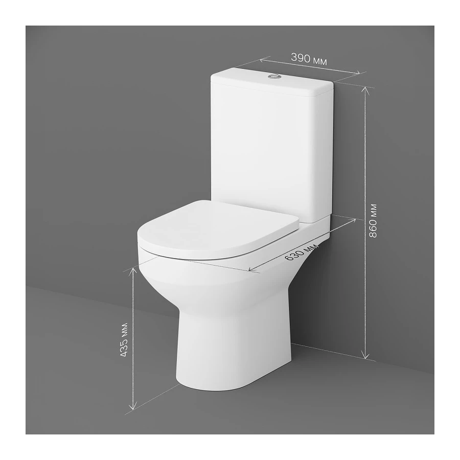 Напольный унитаз-компакт безободковый Spirit V2.0 Am Pm FlashClean без сиденья C708600WH