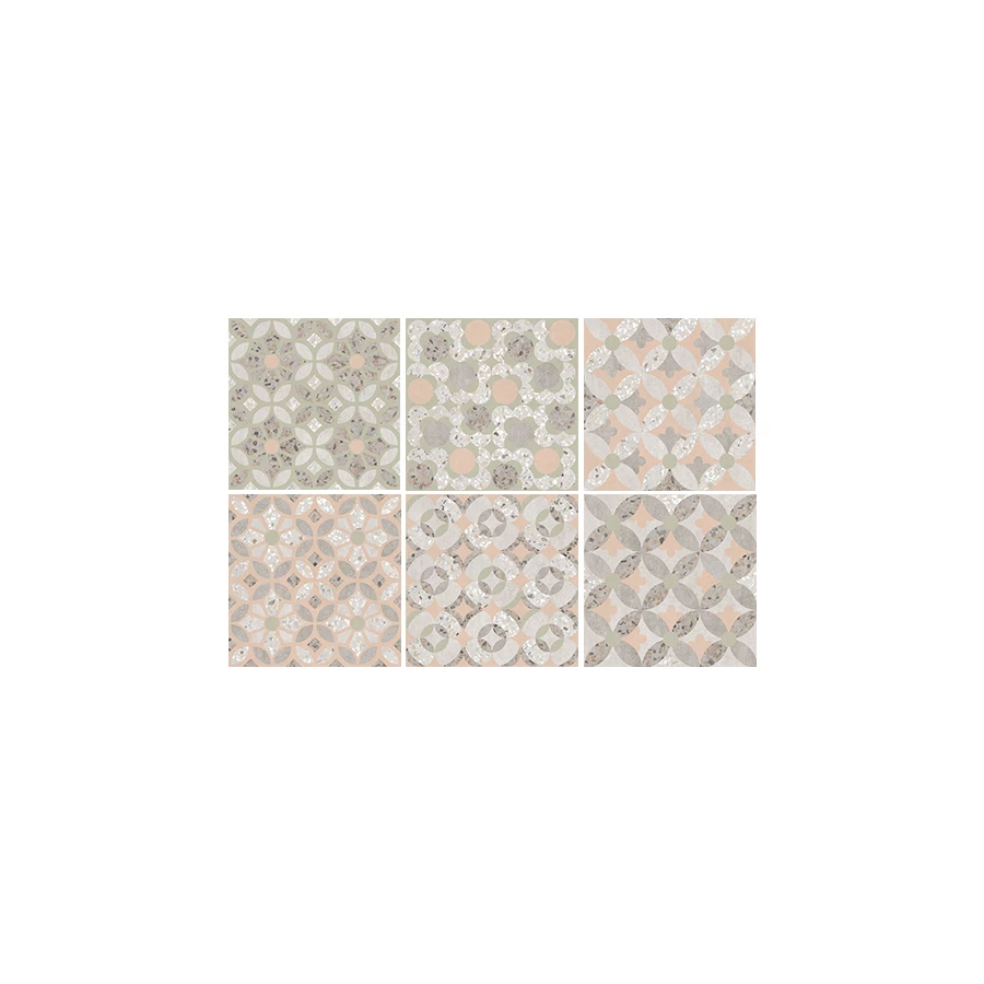 Декор Vitra Beton-Terrazzo Пэчворк Лаппато Ректификат бежевый 60х60 см