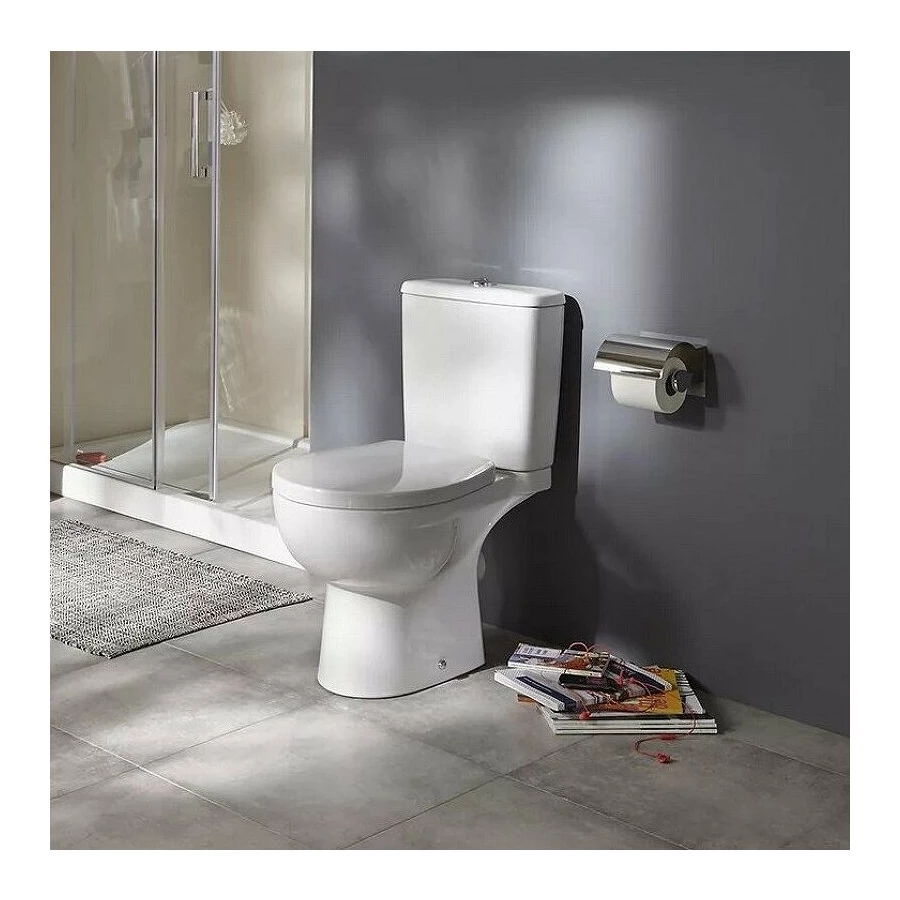 Чаша для унитаза-компакта Jacob Delafon Patio Rimless с горизонтальным выпуском белая UJV102-00