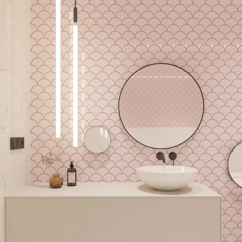 Мозаика Orro Mosaic Керамик Розовый Пион глянцевая розовая 27,3х25,9 см