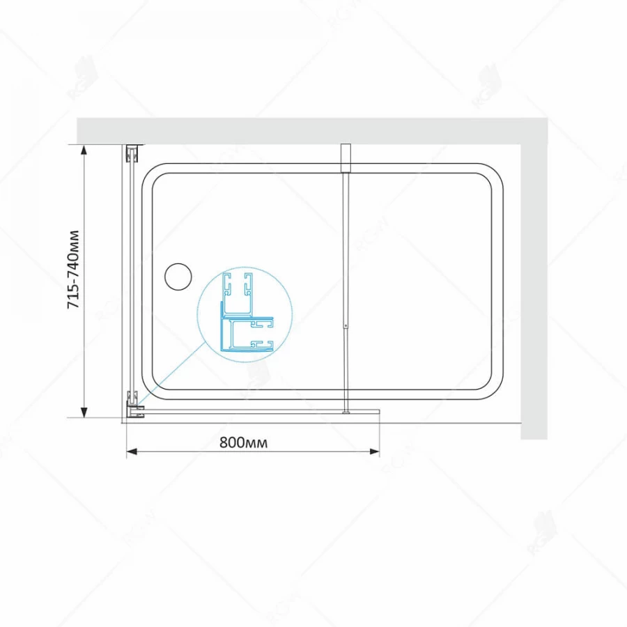 Душевой уголок на ванну RGW SC-072 SC-050+Z-050-4 Прозрачное 35117298-11 90х80 см