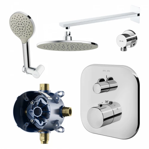 Набор скрытого монтажа на 2 потребителя Am Pm с термостатом FM005RH00