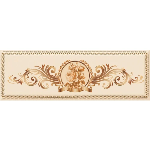 Плитка настенная Absolut Keramika Monocolor Decor Medallion Flower глянцевая бежевая 02 AK1048 30х10 см