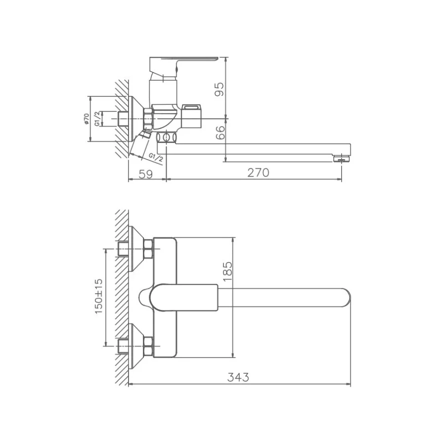 Смеситель Haiba для ванны пепельный HB22505-3