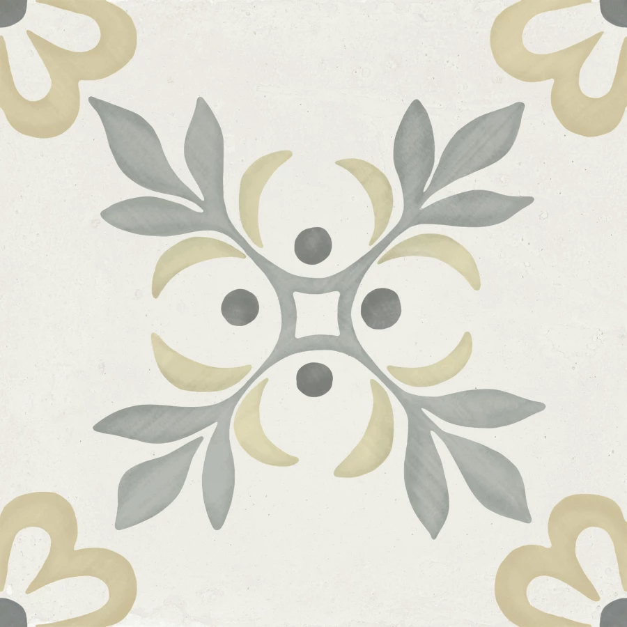 Керамогранит Harmony Peronda Llevant Yellow Garden LT матовый бело-желтый 3386040460 22,3х22,3 см