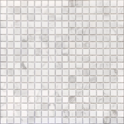 Мозаика из натурального камня Caramelle Mosaic Dolomiti bianco MAT серо-белый 30,5x30,5 см