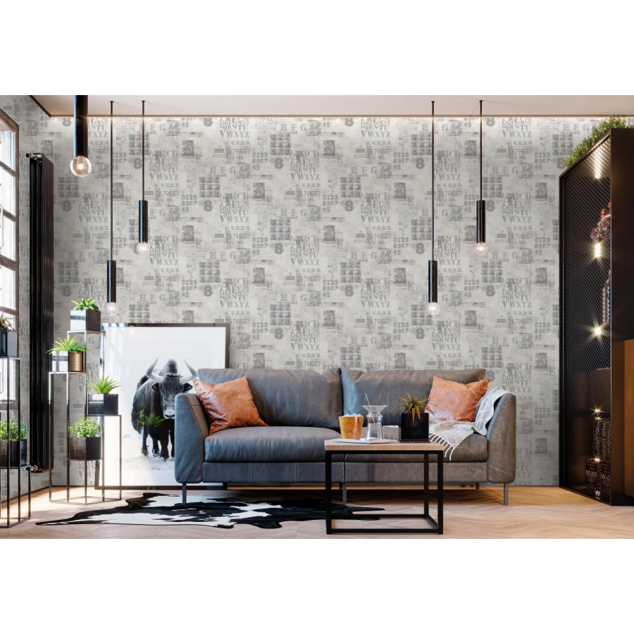 Обои флизелиновые VOG Collection П Аккаунт серые VV71920-14 1,06х10,05 м