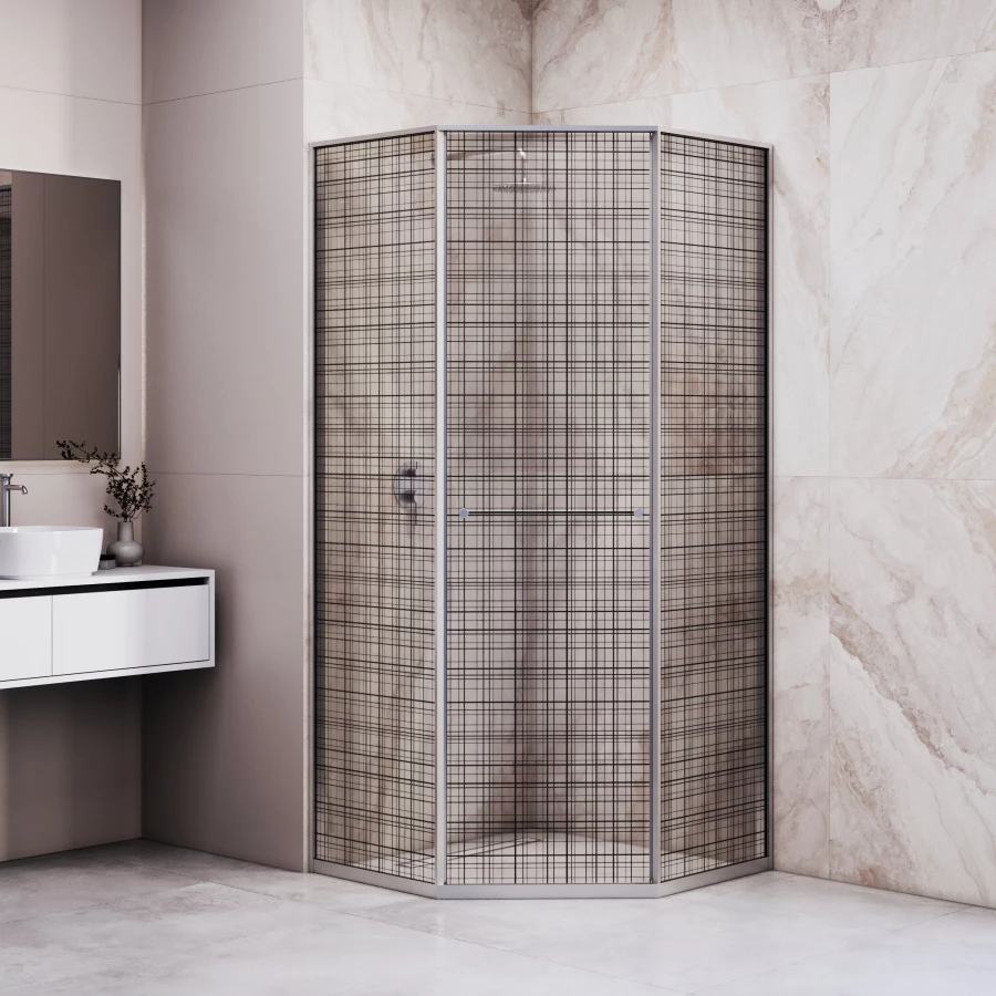 Душевой уголок RGW SV-82 R Черная вуаль 33328200-241R 100х100 см