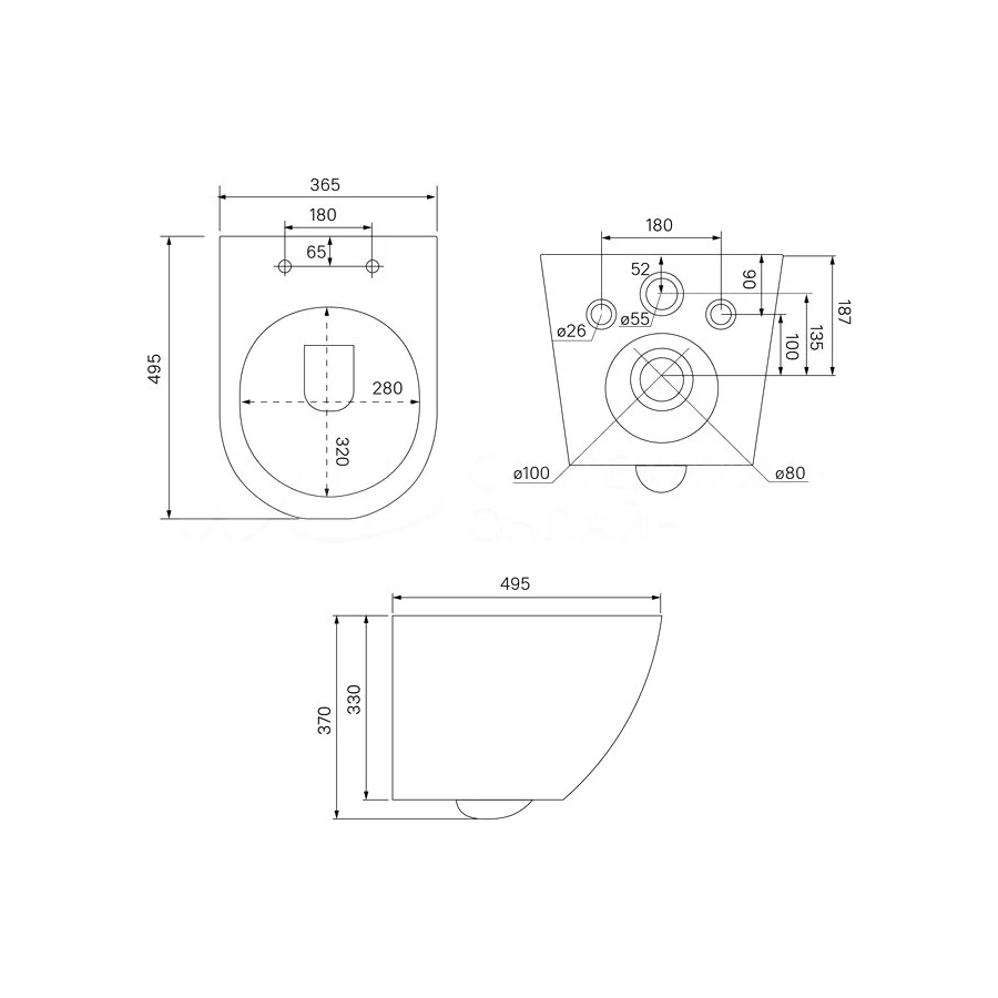 Унитаз подвесной Iddis Blanco черный матовый BLAR3BMi25 49,5х36,5х37 см