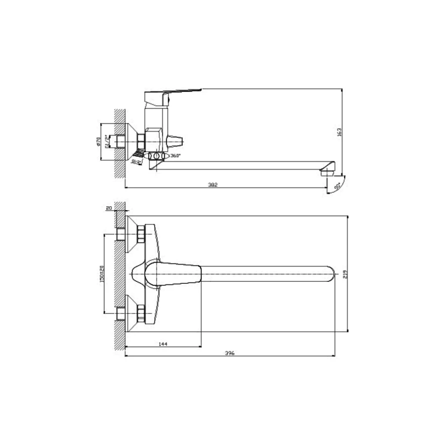 Смеситель для ванны Rossinka S S35-33 хром
