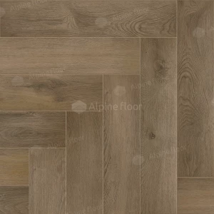 Каменный SPC ламинат Alpine Floor Parquet Light синхронное тиснение Дуб Насыщенный ЕСО 13-7 43 класс 4 мм 1.95 кв.м 60х12.5 см