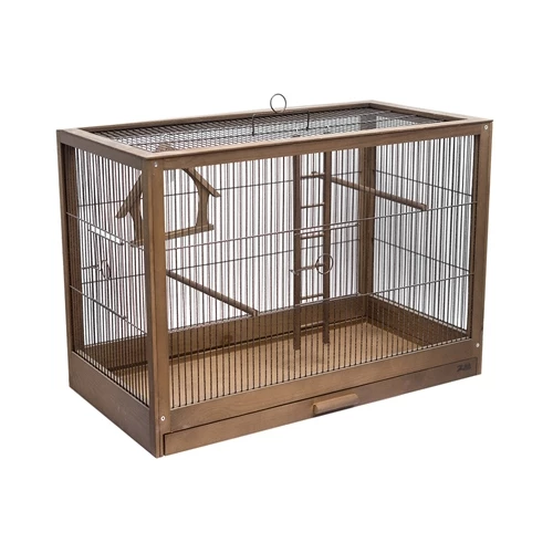 Клетка для птиц Дарэлл Ретро-кантри из дерева цвет палисандр большая 71х33,5х51 см 