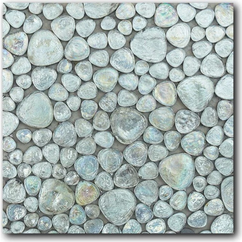 Стеклянная мозаика Art&Natura Drops сетка глянцевая белая dr66 30,3х30,3 см