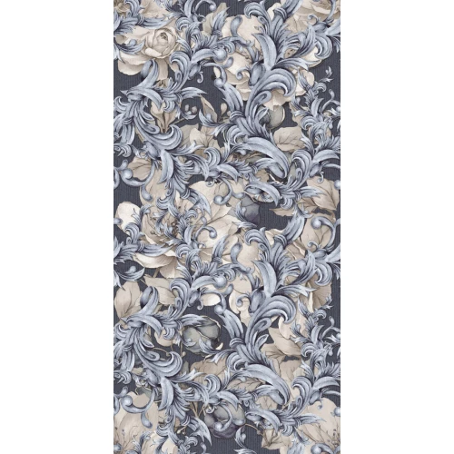 Плитка настенная Ape Ceramica Bellagio Dec Baroque Blu Mix Rect матовая синяя A043767 120х60 см